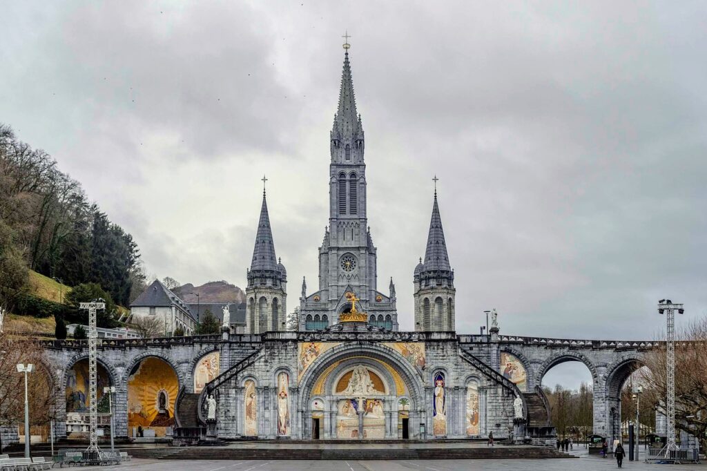 basilica, rosary basilica, basilica of our lady of the rosary, lourdes, france, byzantine revival architecture, lourdes, lourdes, lourdes, lourdes, lourdes